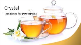  Presentation with jasmine - Theme featuring cup of tea with jasmine background and a white colored foreground