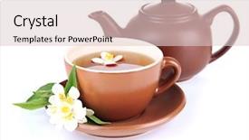  Presentation with jasmine - Cool new presentation with tea with jasmine isolated backdrop and a lemonade colored foreground