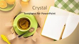  Presentation with tea cup - Presentation theme consisting of cup-of-tea-with-lemon background and a blonde colored foreground