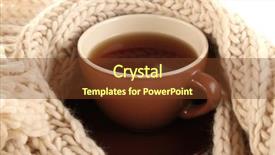  Presentation with tea cup - Amazing PPT layouts having cup of tea with scarf backdrop and a tawny brown colored foreground