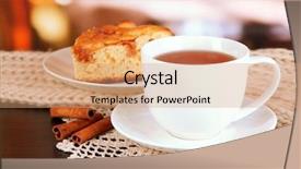  Presentation with tea cup - Colorful presentation theme enhanced with cup of tea with scarf backdrop and a coral colored foreground