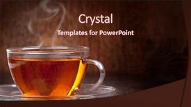  Presentation with tea - Presentation theme consisting of cup of tea background and a wine colored foreground