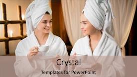  Presentation with talking heads - Theme having cup of toning herbal tea background and a coral colored foreground