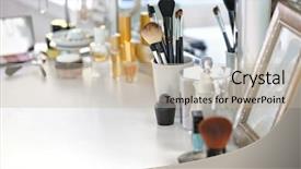  Presentation with cosmetic - PPT layouts featuring cup on light dressing background and a mint green colored foreground