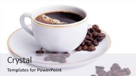  Presentation with coffe - Amazing slide set having cup with coffe and beans backdrop and a light gray colored foreground