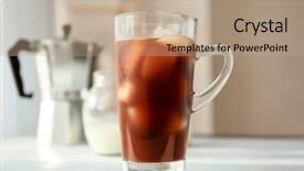  Presentation with cold coffee - Slides having cup with cold brew coffee background and a coral colored foreground