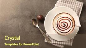  Presentation with cappuccino - Presentation with hot cappuccino with chocolate background and a tawny brown colored foreground