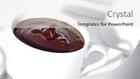  Presentation with hot chocolate - Theme with cup with hot chocolate on a white background background and a white colored foreground