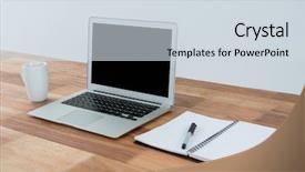  Presentation with coffee cup diary - Audience pleasing presentation consisting of cup with laptop on table backdrop and a sky blue colored foreground