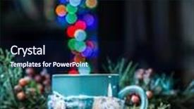  Presentation with christmas magic - Presentation enhanced with cup with magic colorful lights and spices christmas background background and a wine colored foreground