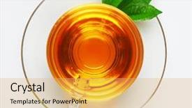  Presentation with green tea - Theme consisting of cup with tea and green background and a yellow colored foreground
