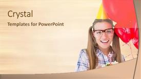  Presentation with millennial - Presentation theme having cupcake against blurry cream background and a lemonade colored foreground