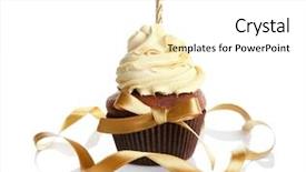  Presentation with cupcake - Presentation theme having cupcake and ribbon on white background and a white colored foreground