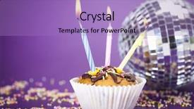  Presentation with cupcake - Theme featuring cupcake birthday surpris background and a light blue colored foreground