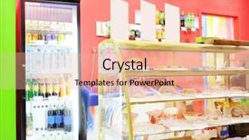  Presentation with refrigerator - Beautiful presentation theme featuring display packaging - commercial refrigerator to store drinks backdrop and a coral colored foreground