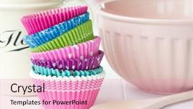  Presentation with cases - Amazing PPT layouts having cupcake cases backdrop and a lemonade colored foreground