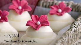  Presentation with cupcake - Cool new presentation theme with cupcake gift box backdrop and a mint green colored foreground