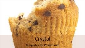  Presentation with white chocolate - Cool new presentation theme with cupcake muffins - bite chocolate muffin isolated backdrop and a gold colored foreground