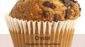  Presentation with muffin animation - Beautiful presentation theme featuring cupcake muffins - chocolate muffin isolated backdrop and a gold colored foreground