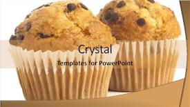  Presentation with muffin - PPT theme having cupcake muffins - chocolate muffin isolated background and a yellow colored foreground