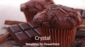  Presentation with muffin - Audience pleasing PPT layouts consisting of cupcake muffins - chocolate muffin backdrop and a wine colored foreground