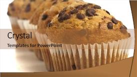  Presentation with white chocolate - Colorful slides enhanced with cupcake muffins - delicious chocolate muffin backdrop and a coral colored foreground