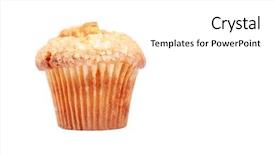  Presentation with muffin - Colorful slide deck enhanced with cupcake muffins - muffin isolated on white backdrop and a white colored foreground