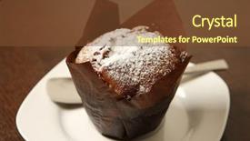  Presentation with muffin - Slide deck consisting of cupcake muffins - picture of a chocolate muffin background and a tawny brown colored foreground