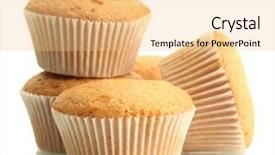 Presentation with muffin - Theme with cupcake muffins - tasty muffin cakes isolated background and a lemonade colored foreground