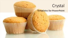  Presentation with cakes cupcake - Slides featuring cupcake muffins - tasty muffin cakes isolated background and a yellow colored foreground