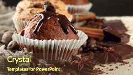  Presentation with cakes cupcake - Cool new slides with 3d matrix - metal cube with key elements backdrop and a light gray colored foreground.