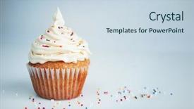  Presentation with vanilla - Theme enhanced with cupcake muffins - vanilla cup cake with white background and a sky blue colored foreground