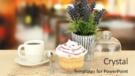  Presentation with cover your bases - Cool new slides with cupcake on saucer with glass backdrop and a lemonade colored foreground