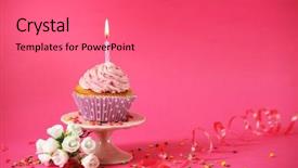  Presentation with sports table tennis two ping - Theme having cupcake on table on pink background and a coral colored foreground