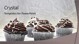  Presentation with cream - Audience pleasing presentation theme consisting of cupcake with chocolate mousse cream backdrop and a light gray colored foreground