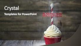  Presentation with north pole - Presentation design having cupcake with north pole sign background and a dark gray colored foreground