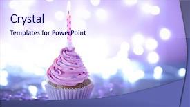  Presentation with glitter pink - Theme consisting of cupcake with pink cream icing background and a  colored foreground