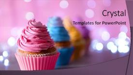 Presentation with pink glitter - Cool new theme with cupcake with pink cream icing backdrop and a lavender colored foreground