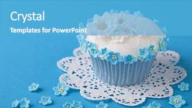  Presentation with white wedding - Theme enhanced with cupcake with white and blue background and a teal colored foreground