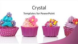  Presentation with blue pink - PPT layouts consisting of cupcakes in purple and pink background and a white colored foreground