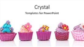  Presentation with cupcakes - Beautiful presentation theme featuring cupcakes in purple and pink backdrop and a white colored foreground