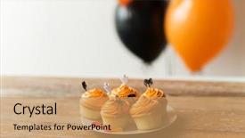  Presentation with vietnamese food for tet holiday - Theme featuring cupcakes or muffins with halloween background and a coral colored foreground