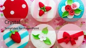  Presentation with theme - Beautiful slides featuring cupcakes with a summer theme backdrop and a red colored foreground