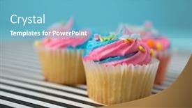  Presentation with pink black - PPT layouts with cupcakes-with-blue-and-pink background and a light blue colored foreground