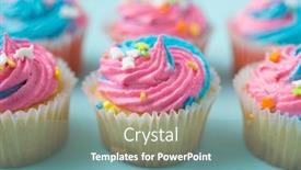  Presentation with pink blue - Cool new PPT theme with cupcakes-with-blue-and-pink backdrop and a seafoam green colored foreground