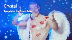  Presentation with love music - PPT layouts enhanced with cupid enjoys listening to music background and a  colored foreground
