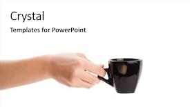 Presentation with copy space leadership - PPT theme featuring cuping hands background - coffee-cup with white copy space background and a white colored foreground