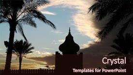  Presentation with tree silhouette - Beautiful slides featuring cupol and palm-tree silhouette backdrop and a  colored foreground