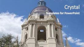  Presentation with city - Colorful presentation theme enhanced with cupola dome in southern california backdrop and a teal colored foreground