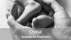  Presentation with newborn baby - Slides having cupped into mothers hands gentle background and a gray colored foreground